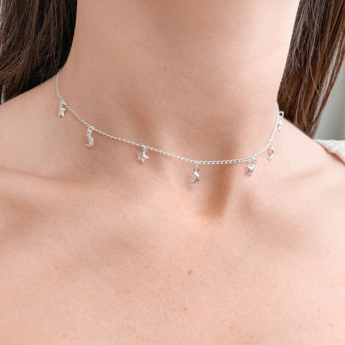 Colar feminino prata 925 Moon Stella - Almeida&Gioì