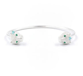 Bracelete feminino prata 925 pantera branca - Almeida&Gioì