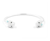 Bracelete feminino prata 925 pantera branca - Almeida&Gioì