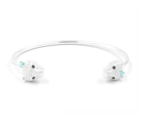 Bracelete feminino prata 925 pantera branca - Almeida&Gioì